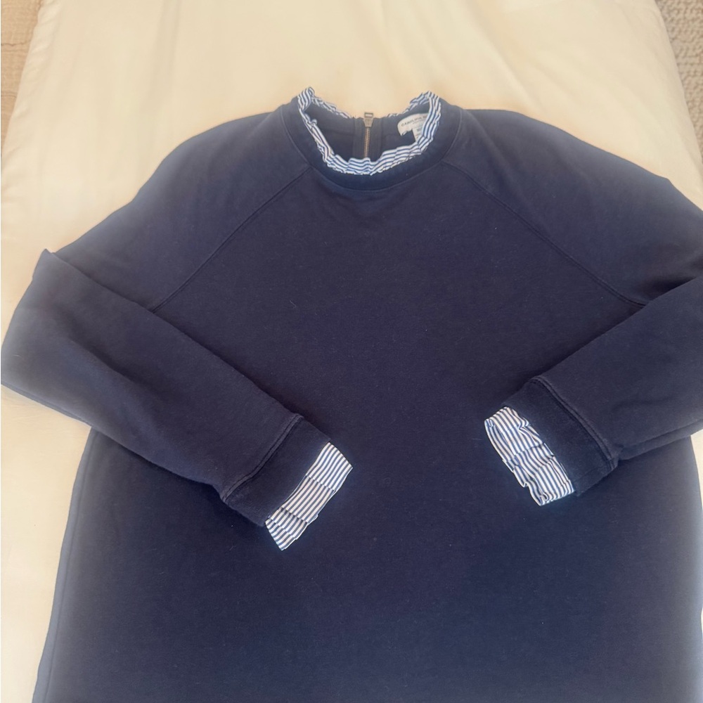 Women’s Navy top with Striped Accents